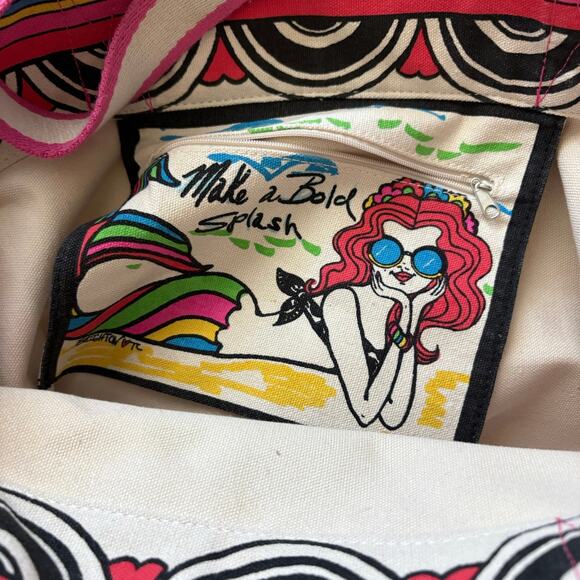 NWT Brighton Rainbow Bright Canvas Beach Tote Bag MSRP $125 - Picture 4 of 8